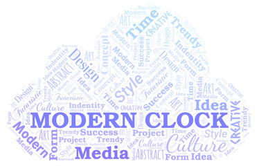 Obraz premium Modern Clock word cloud. Wordcloud made with text only.