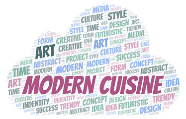 Modern Cuisine word cloud. Wordcloud made with text only.