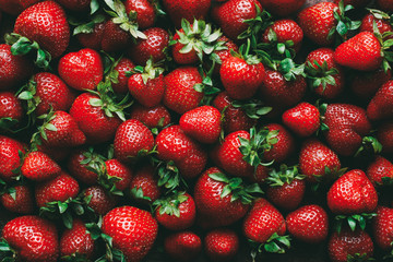 Strawberry food background. Ripe Organic Farm Berry