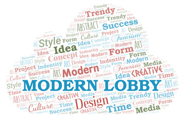 Modern Lobby word cloud. Wordcloud made with text only.