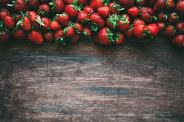 Strawberry food background. Ripe Organic Farm Berry