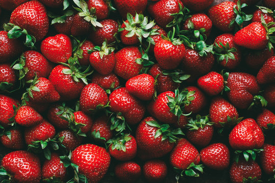 Strawberry food background. Ripe Organic Farm Berry