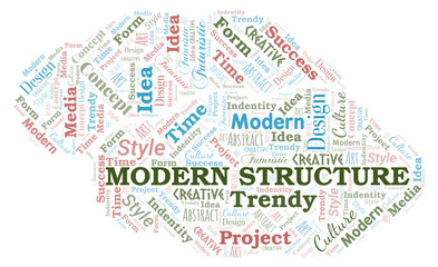 Fototapeta premium Modern Structure word cloud. Wordcloud made with text only.