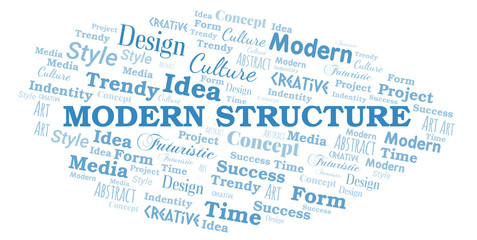 Modern Structure word cloud. Wordcloud made with text only.