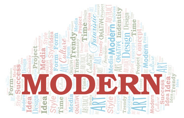 Modern word cloud. Wordcloud made with text only.