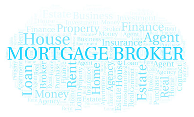 Obraz premium Mortgage Broker word cloud. Wordcloud made with text only.