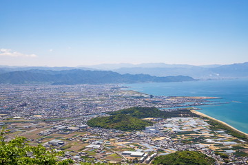 Cityscape of kanonji city and Coastline ,Shikoku,Japan
