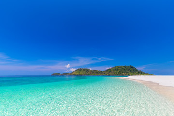 beautiful white beach with tree tropical sea in lipe island thailand