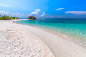 beautiful white beach with tree tropical sea in lipe island thailand