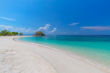 Tropical beach paradise and the blue sky at Khai Island in Satun Province , Thailand