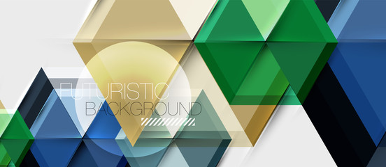 Geometric triangle and hexagon abstract background, vector illustration