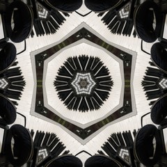 Obraz premium abstract pattern mandala digital print background black and white