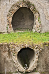 Roman sewer pipes. Archaeological excavations.