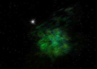 Small part of an infinite star field. 3D rendering