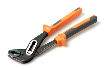 Steel wrench isolated on white background