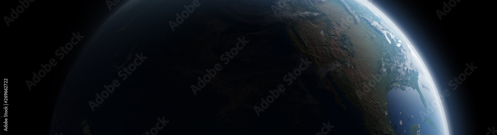 Canvas Prints view of blue planet earth in space 3d rendering elements of this image furnished by nasa
