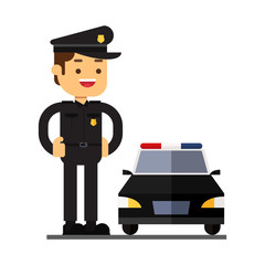 Man character avatar icon.Police department