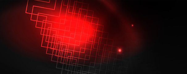 Shiny neon techno template. Neon lines background, 80s style laser rays