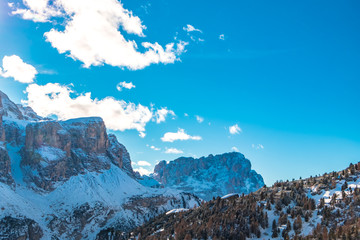 Winter sunset in the italian alps