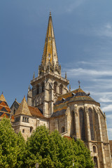 Obraz premium Gothic cathedral in the centre of Autun medieval town, France