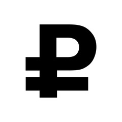 Fototapeta premium Vector image of a flat, isolated icon ruble. Exchange of ruble currency. Sign of the monetary unit of the Russian Federation