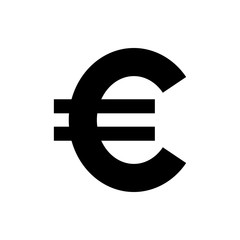 Vector image of a flat, isolated icon of the euro. Exchange of euros. Sign of the monetary union of the European Union