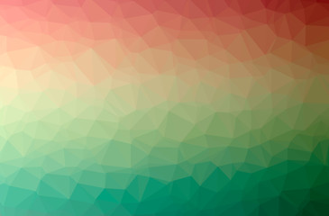 Illustration of abstract Green, Red horizontal low poly background. Beautiful polygon design pattern.