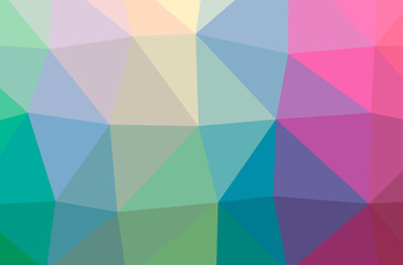 Illustration of abstract Blue, Green, Yellow And Red horizontal low poly background. Beautiful polygon design pattern.