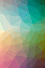 Illustration of abstract Green vertical low poly background. Beautiful polygon design pattern.