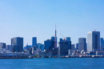 (東京都-都市風景)晴れた日の竹芝湾岸側風景１