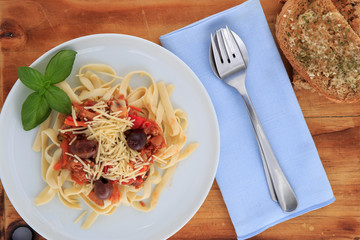 Spaghetti with tomato sauce