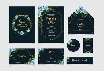 Set of Wedding Invitation template