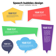 speech bubble set in vector, colorful variation