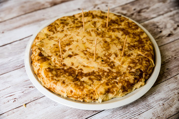 Traditional Spanish omelette. Spanish Tortilla