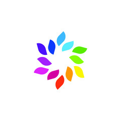 Colorful Modern Abstract Leaf Shape Trendy Nature Element Logo for all business company with high end look