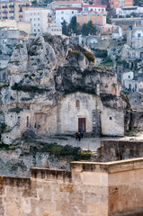 Matera, European Capital of Culture 2019. Basilicata, Italy. Panorama of the city built on stones.