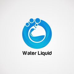pure water liquid logo vector concept, icon, element, and template for company