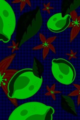 Lemon and flowers background