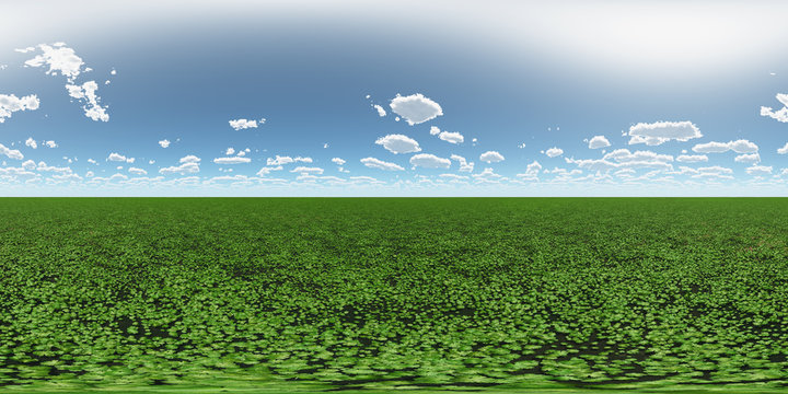 360 Grad Panorama mit einer flachen Landschaft