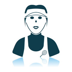 Tennis Woman Athlete Head Icon