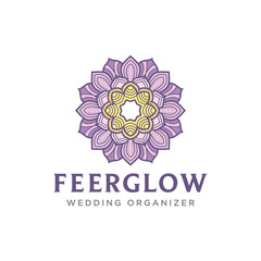 SIMPLY MANDALA FLOWER PURPLE LOGO ICON WEDDING ORGANIZER
