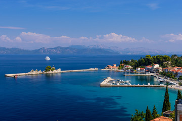 picturesque Adriatic coast. Trpanj town is a picturesque resort town on the Peljesac Peninsula, Dalmatia region, Croatia