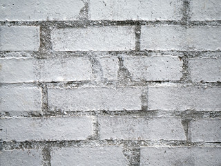 Texture, background and pattern of white brick. White painted brick wall