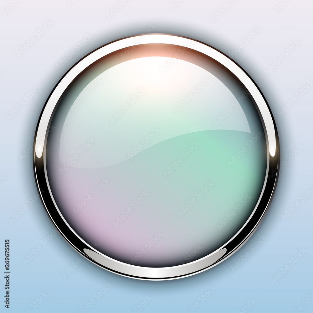 Aufkleber glossy button with metallic elements