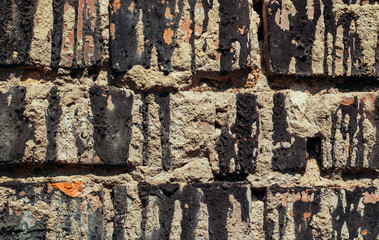 Resin stains on the brick wal