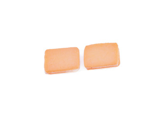fresh butter cookies stuffed on white background