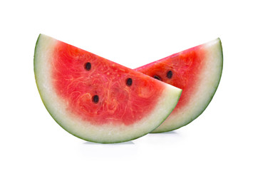 Sliced of watermelon isolated on white background.