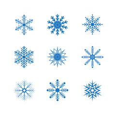 Fototapeta na wymiar Set of snowflakes vector isolated on white background