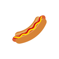 Hotdog vector icon. Hot dog flat vector icon