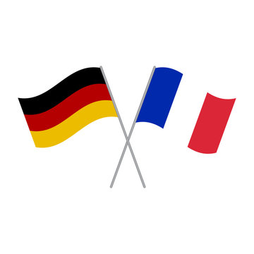 Germany and France flags vector isolated on white background